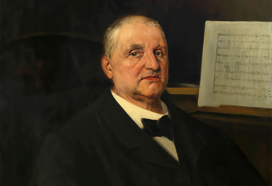 Portrait of Josef Anton Bruckner, 1824 – 1896, Austrian composer, digitally edited according to a painting by Ferry Bératon